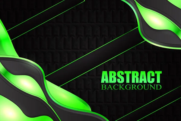 Abstraktní Tekuté Pozadí Černou Zelenou Barvou — Stockový vektor