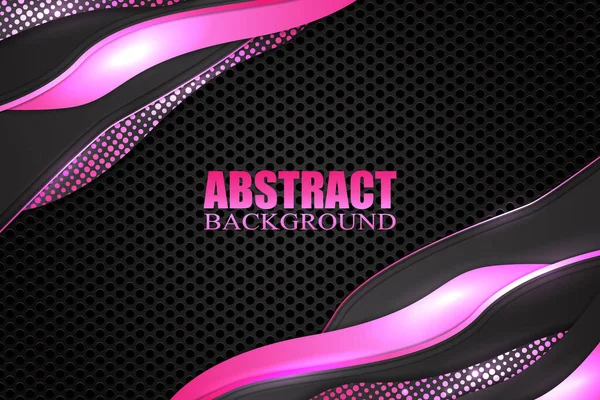 Abstrakter Flüssiger Hintergrund Mit Schwarzer Und Pinkfarbener Farbe — Stockvektor