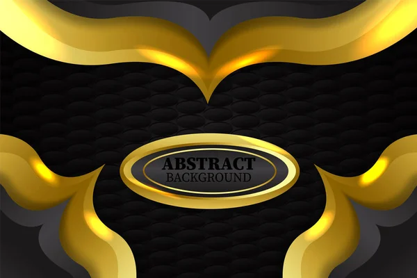 Abstrakter Flüssiger Hintergrund Mit Schwarzer Und Goldener Farbe — Stockvektor