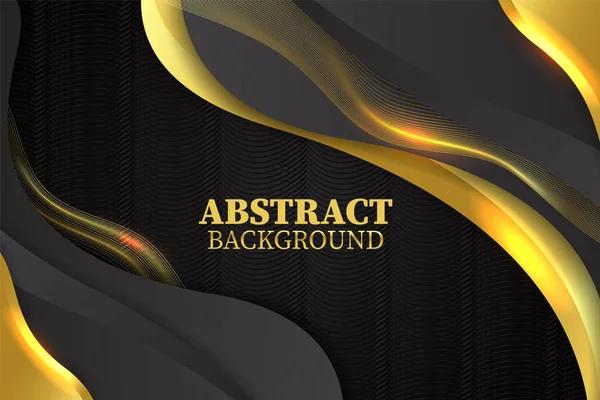 Abstract Fluid Background Black Gold Color — Stock Vector
