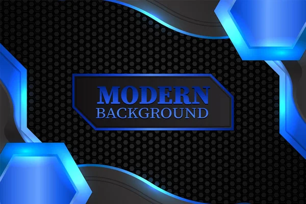 Moderner Hintergrund Mit Schwarzer Und Blauer Farbe — Stockvektor