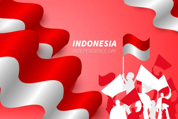印度尼西亚独立日背景 — 图库矢量图片