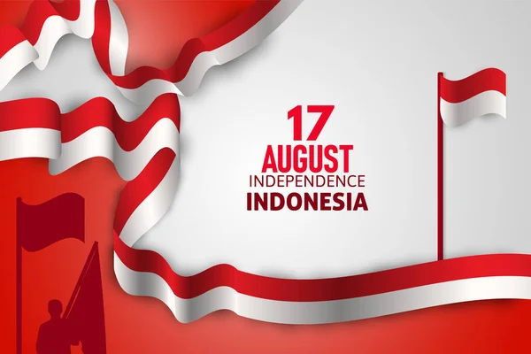 Ινδονησία Ανεξαρτησία Φόντο Κόκκινο Σημαία — Διανυσματικό Αρχείο