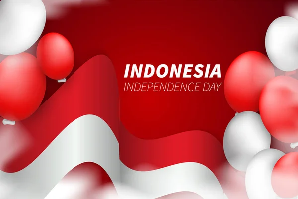 Ινδονησία Ανεξαρτησία Ημέρα Μπαλόνι Φόντο — Διανυσματικό Αρχείο
