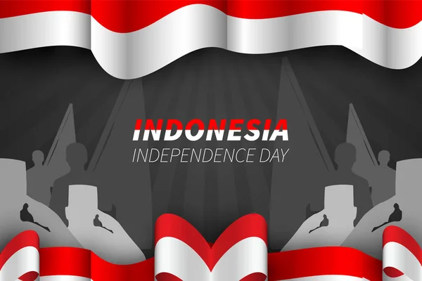 Ινδονησία Ημέρα Ανεξαρτησίας Γιορτάσουν Φόντο — Διανυσματικό Αρχείο