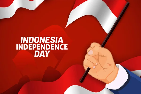 stock vector Indonesia Independence day pride flag background