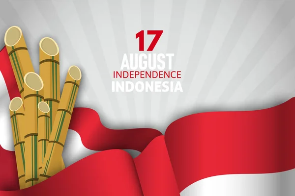 Ινδονησία Ευτυχισμένη Ημέρα Ανεξαρτησίας Σημαία Φόντο — Διανυσματικό Αρχείο