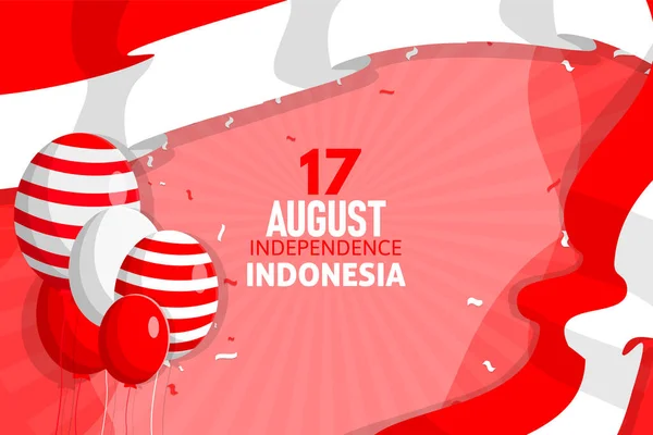 Ινδονησία Ανεξαρτησία Ημέρα Μπαλόνι Φόντο — Διανυσματικό Αρχείο