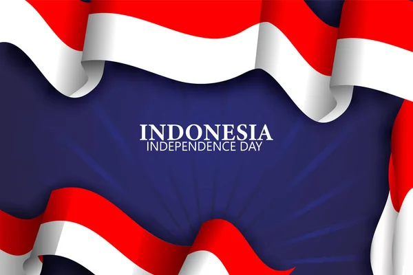 Ινδονησία Ημέρα Ανεξαρτησίας Σημαία Φόντο Μπλε Χρώμα — Διανυσματικό Αρχείο