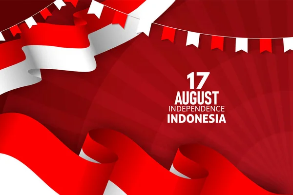 Ινδονησία Ημέρα Ανεξαρτησίας Φόντο Σημαία — Διανυσματικό Αρχείο