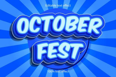 Ekim Festivali düzenlenebilir metin efekti kabartma biçimi