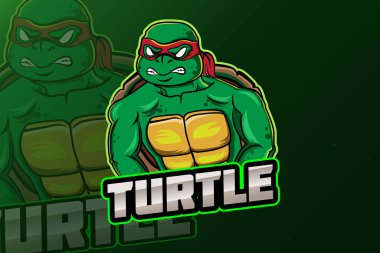 Kaplumbağa ve spor logosu takım şablonu