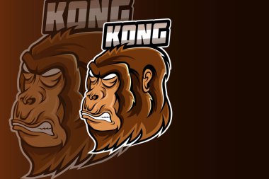 Elektronik oyun logosu için Kingkong maskotu logosu
