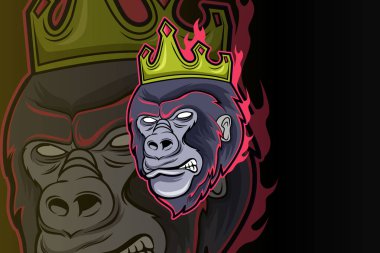 Goril ve spor takımı logosu şablonu