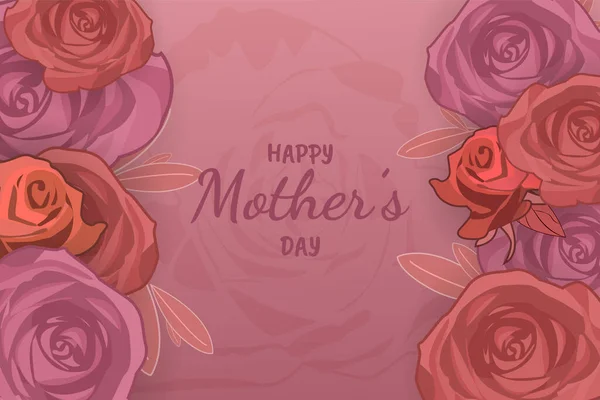 Happy Mother Day Hintergrund Flach — Stockvektor