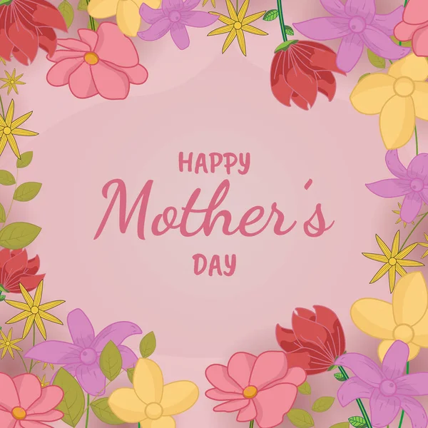 母亲节快乐的花朵背景 — 图库矢量图片