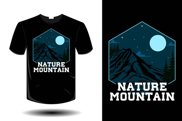 Nature Mountain Mockup Retro Vintage Design — Stock Vector