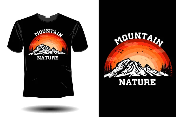 Mountain Nature Mockup Retro Vintage Design — Stock Vector