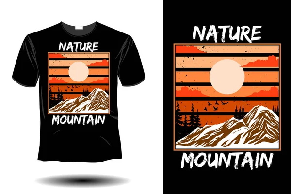 Natureza Montanha Mockup Retro Vintage Design — Vetor de Stock