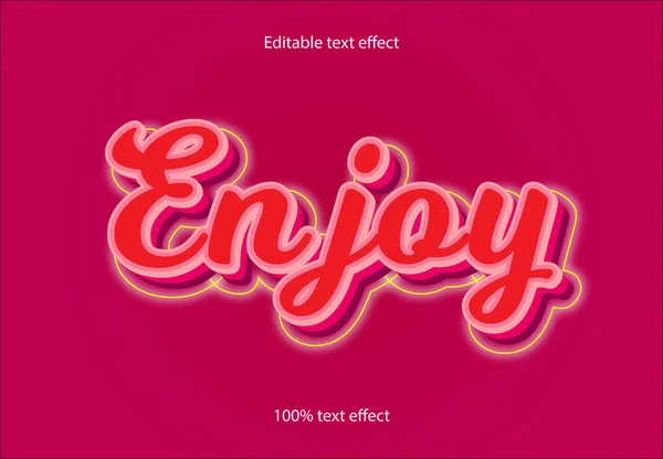 Enjoy Text Effect Cartoon — Stock Vector
