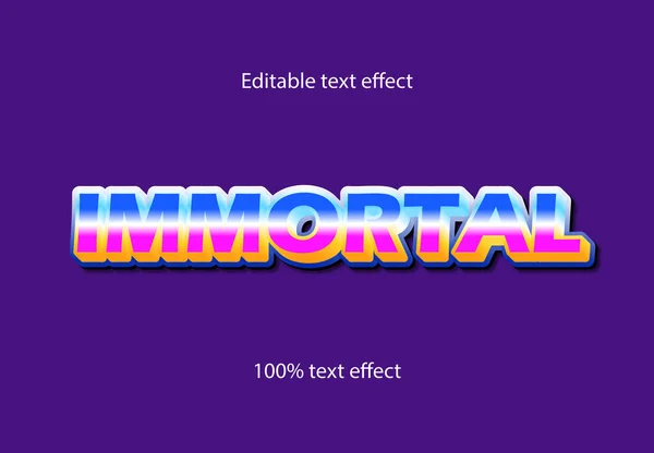 Efecto Texto Estilo Retro Inmortal — Vector de stock