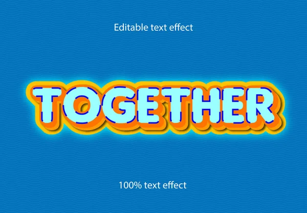 Вместе Редактируемый Текстовый Эффект — стоковый вектор