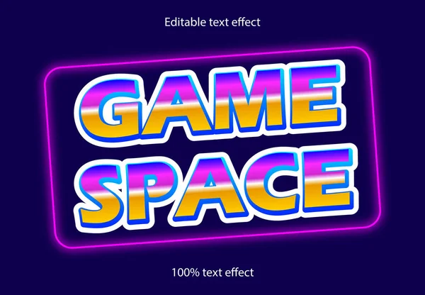 Game Space Retro Text Effect — Stock Vector