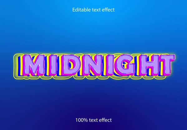 Effet Texte Modifiable Minuit — Image vectorielle