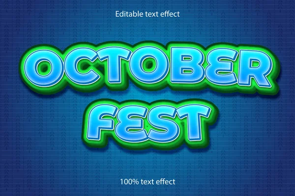 Październikowy Festiwal Tekst Efekt — Wektor stockowy