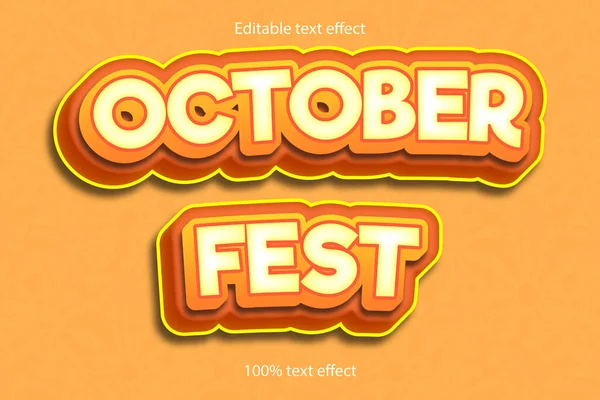 Festival Octubre Efecto Texto — Vector de stock
