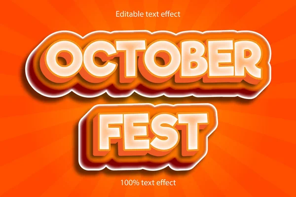 Ekim Festivali Metin Efekti — Stok Vektör