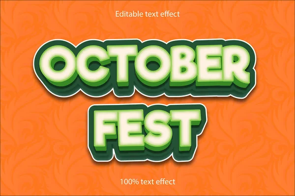 Outubro Fest Efeito Texto — Vetor de Stock