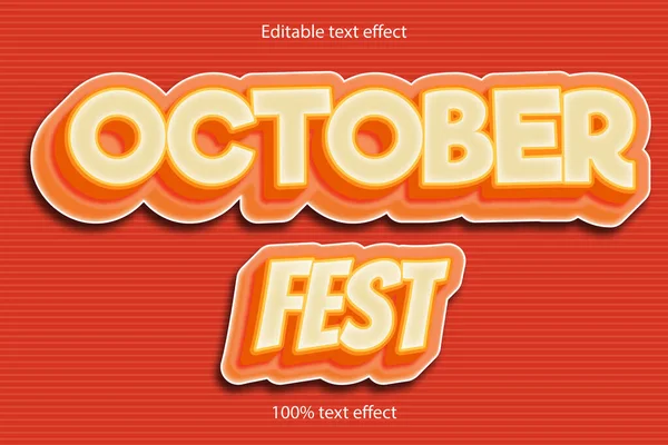 Ekim Festivali Metin Efekti — Stok Vektör