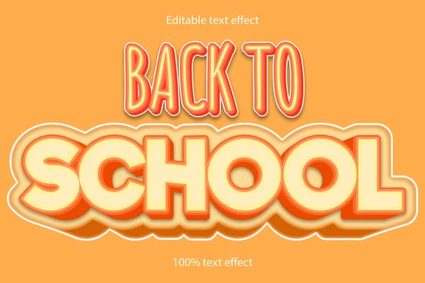 Retour École Effet Texte — Image vectorielle