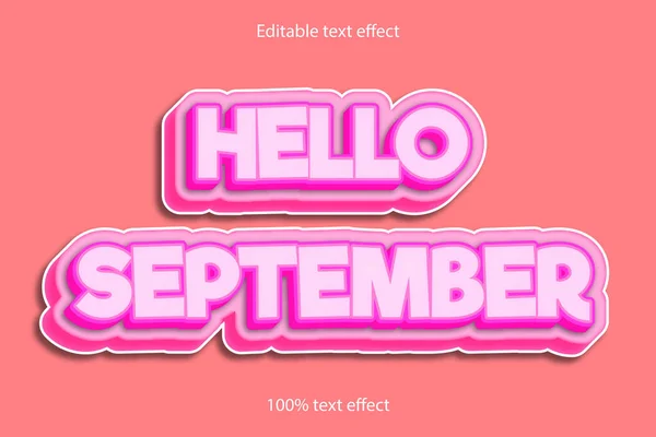 Bonjour Effet Texte Septembre — Image vectorielle