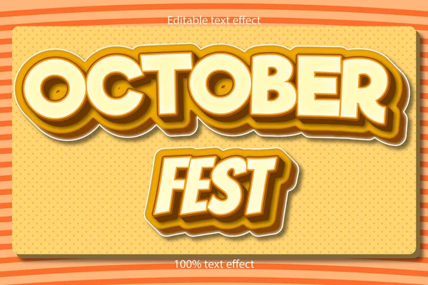 Oktober Fest Text Effekt — Stock vektor