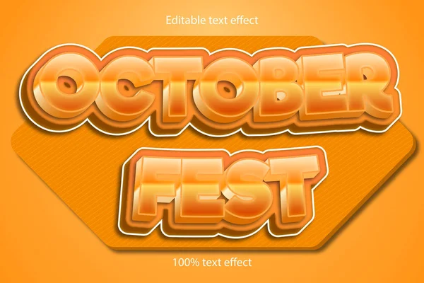 Październikowy Festiwal Tekst Efekt — Wektor stockowy