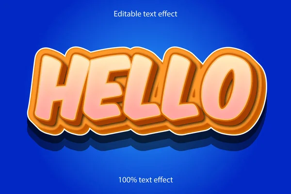 Hola Efecto Texto Editable — Vector de stock