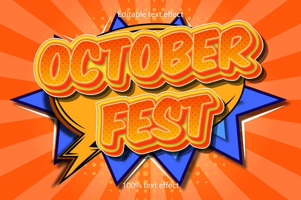 Outubro Fest Efeito Texto — Vetor de Stock