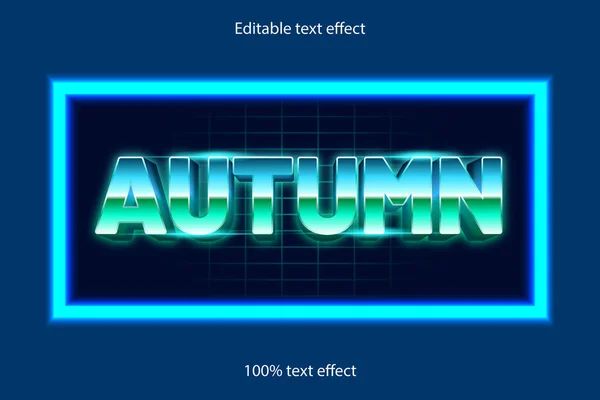 Najaar Bewerkbare Tekst Effect Retro Met Neon Stijl — Stockvector
