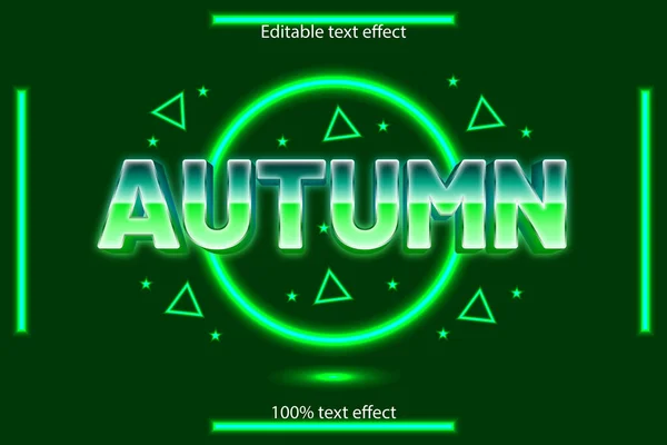 Outono Editável Efeito Texto Estilo Neon —  Vetores de Stock