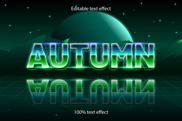 Automne Effet Texte Modifiable Style Rétro — Image vectorielle
