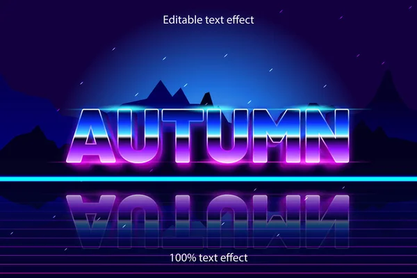 Herbst Editierbare Text Effekt Retro Stil — Stockvektor