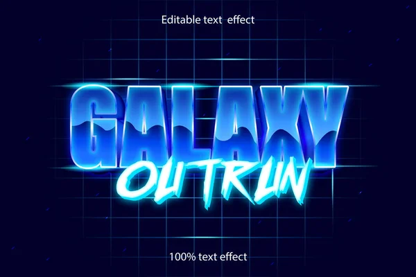 Galáxia Outrun Editável Efeito Texto Estilo Retro —  Vetores de Stock
