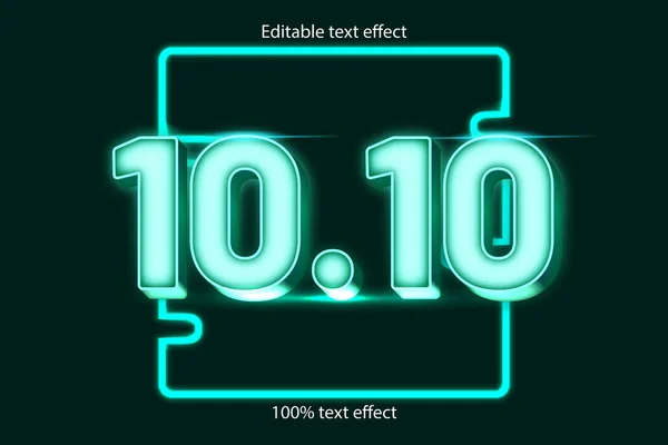 Upravitelný Neonový Styl Efektu Textu — Stockový vektor