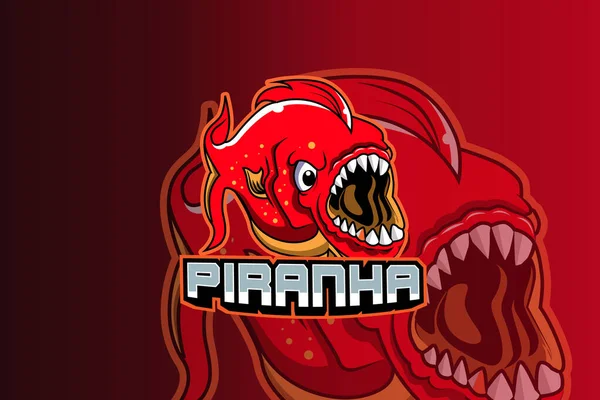 Piranha Sport Logo Vettoriale — Vettoriale Stock