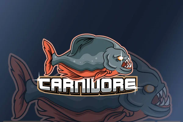 Carnivoro Pesce Sport Logo — Vettoriale Stock