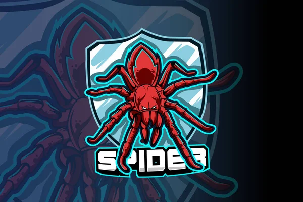 Spider Sport Squadra Logo Modello — Vettoriale Stock