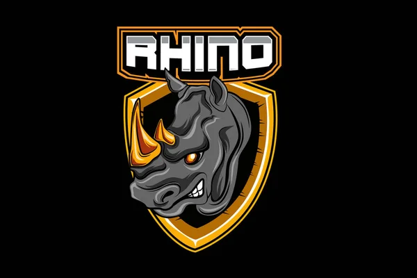 Modello Logo Della Squadra Sportiva Rhino — Vettoriale Stock
