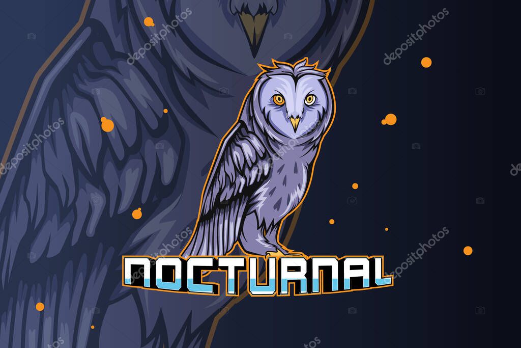 Nocturnal e sport logo vector